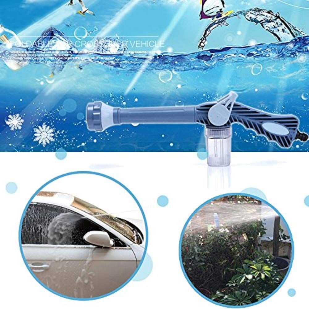 Ez Jet Water Cannon 8 in 1 Turbo Spray Gun for Gardening, Car Wash, Home Cleaning with inbuilt Soap Dispenser Tank (Multicolour)