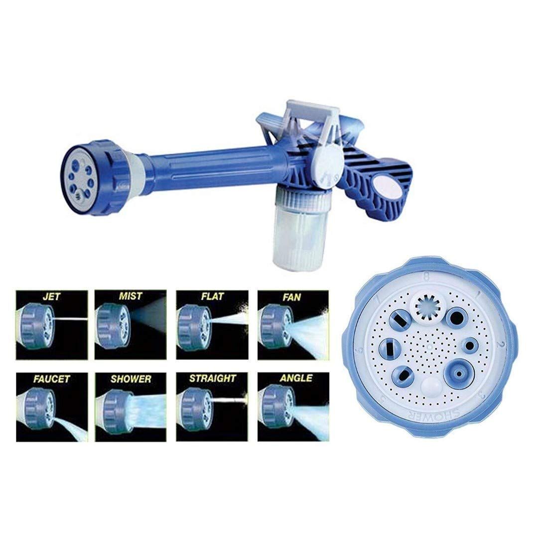 Ez Jet Water Cannon 8 in 1 Turbo Spray Gun for Gardening, Car Wash, Home Cleaning with inbuilt Soap Dispenser Tank (Multicolour)