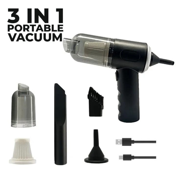 3 In 1 Portable Vacuum Cleaner Duster Blower Air Pump Wireless Hand-held Cleaning For Indoor And Outdoor ( WITHOUT BAG)